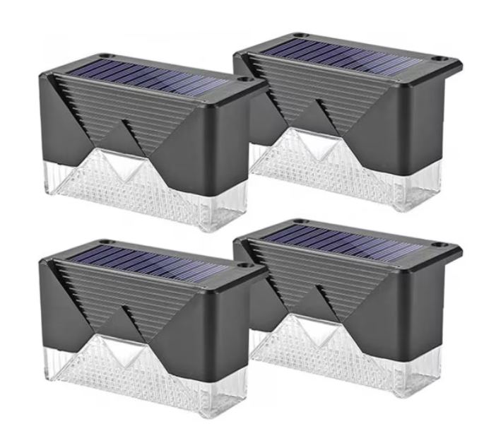 Set 4 Lampi Solare LED pentru scari gard stalpi rezistent la apa senzor de Lumina 8,1 cm x 5 cm x 4,5 cm Lumina Calda